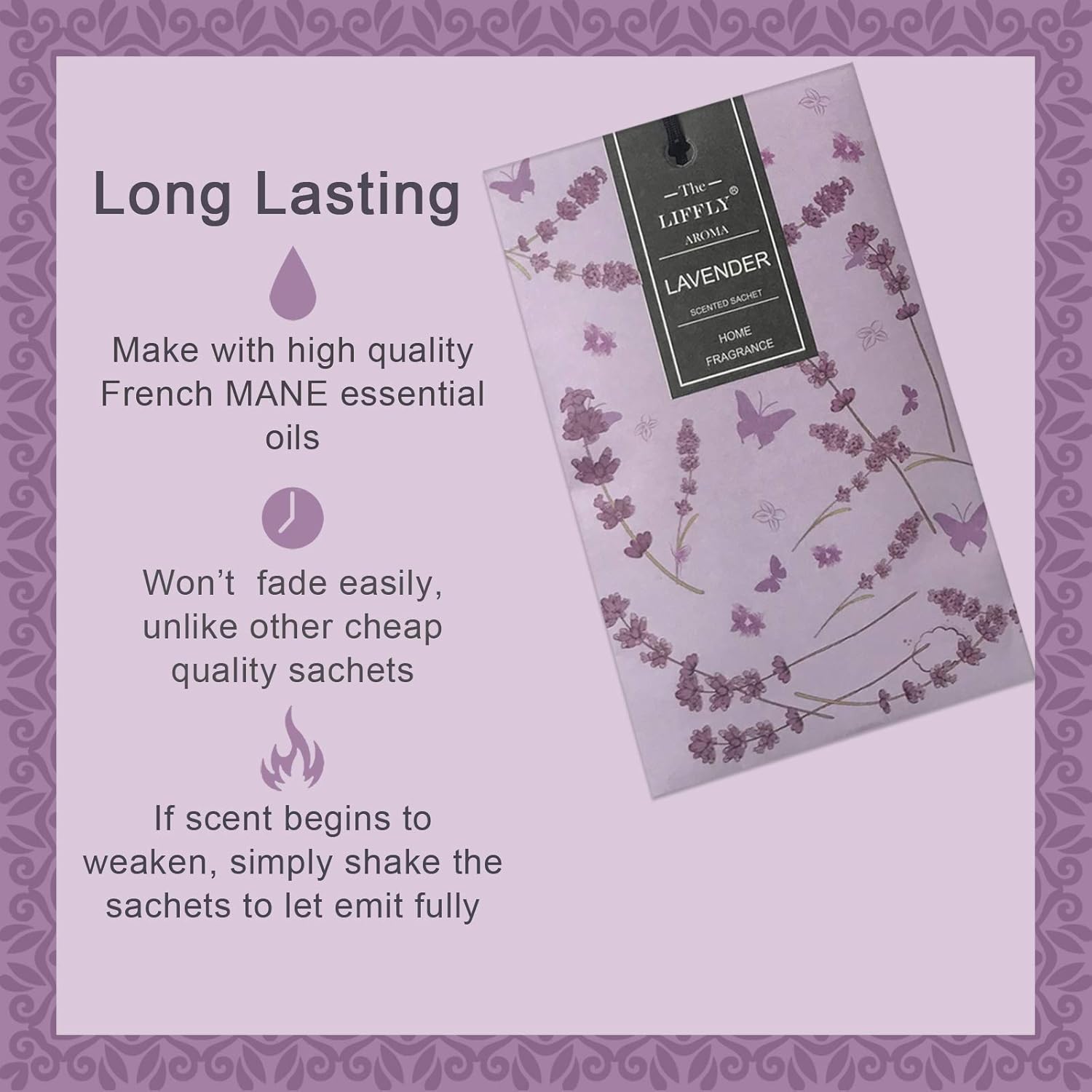 14 Packs Scented Sachets for Drawers and Closets Lavender Fresh Linen Sandalwood Cherry Blossoms 4