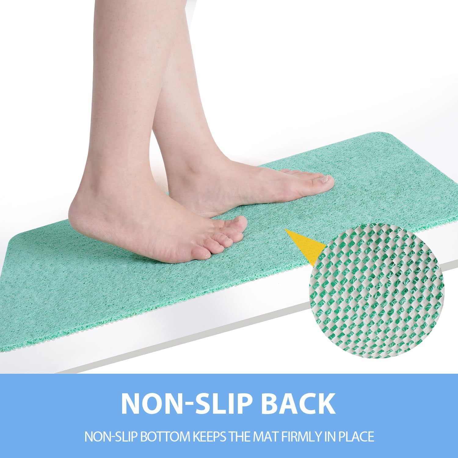 Non-Slip Bathtub Mat, Anti Slip Shower Mat, Fast Drying Bathtub Mats, Foot Scrubber Mat, Anti Slip