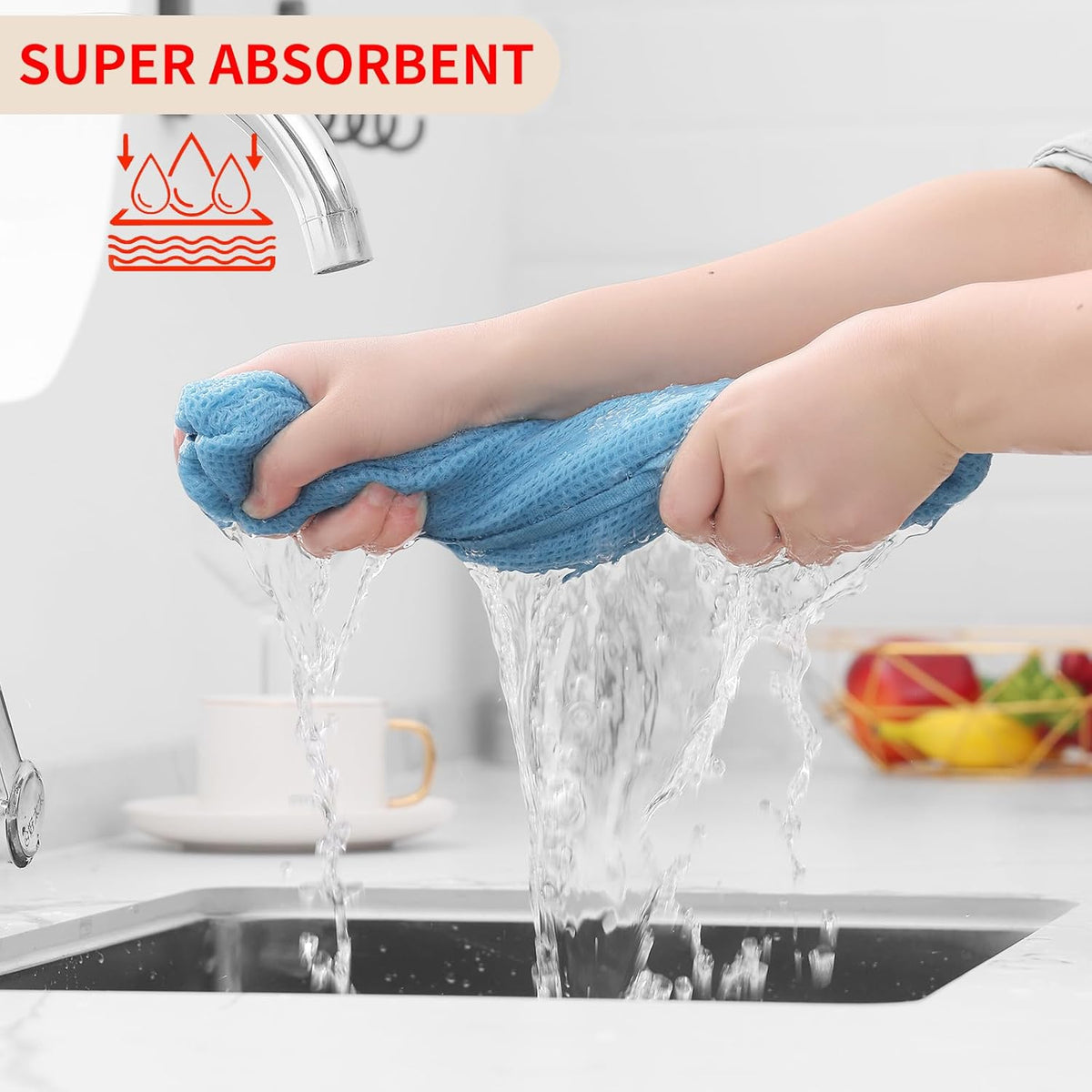 Homaxy 100% Cotton Waffle Weave Kitchen Dish Cloths, Ultra Soft Absorbent Quick Drying Dish Towels