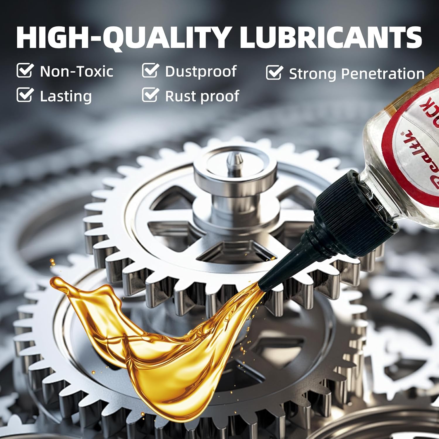 Realth Squeaky Door Hinges Lubricant -Garage Door Lube for Metal Parts, Locks, Chains, Keyholes