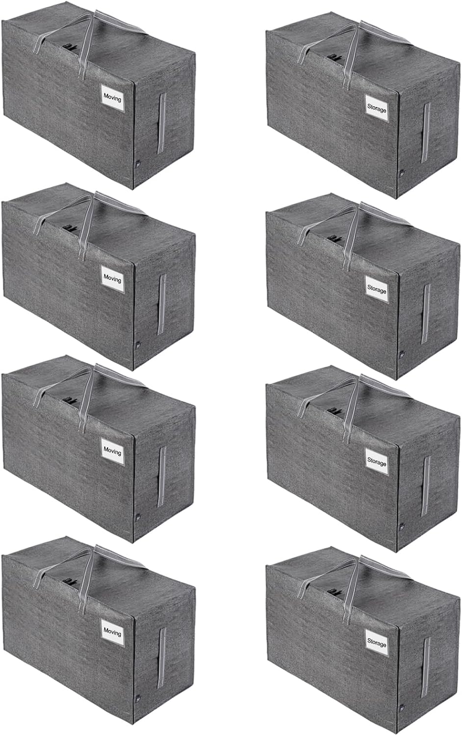 VENO 8 Pack Moving and Storage Bags, Heavy Duty, Alternative to Moving Boxes, Large Packing Totes