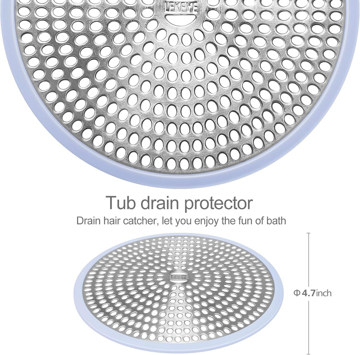 LEKEYE Shower Drain Hair Catcher | Strainer | Shower Stall Drain Cover | Bathroom Drain Protector