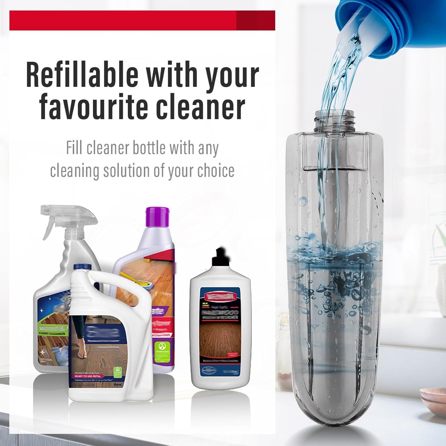 Mops for Floor Cleaning Wet Spray Mop with 14 oz Refillable Bottle and 2 Washable Microfiber Pads