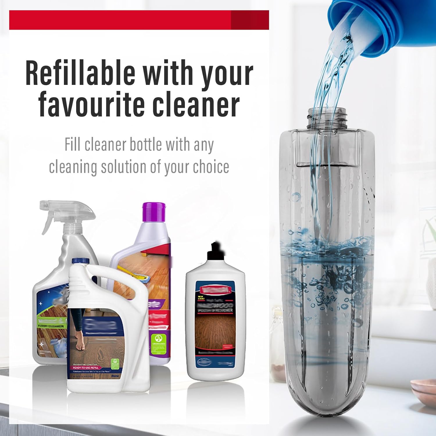 Mops for Floor Cleaning Wet Spray Mop with 14 oz Refillable Bottle and 2 Washable Microfiber Pads