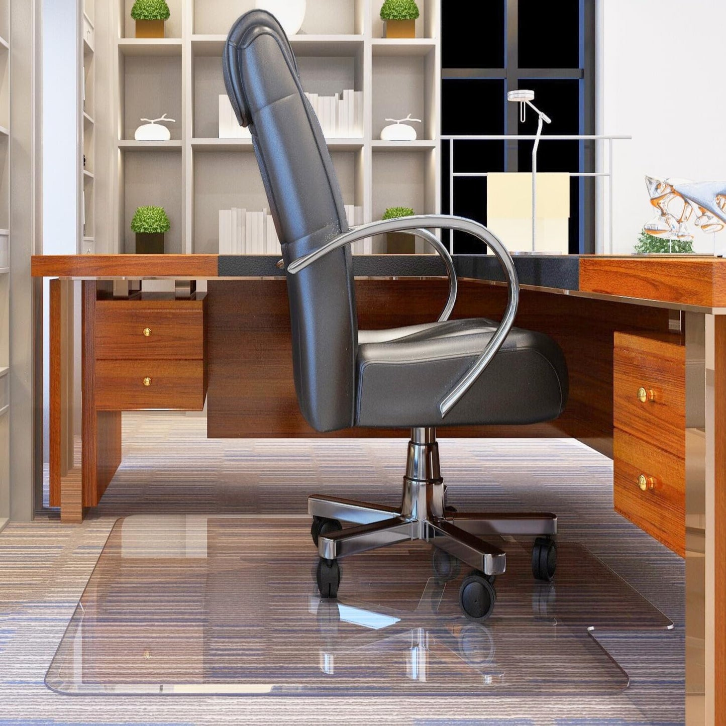 Exclusive Beveled Edge Glass Chair Mat for a Smooth Glide and Easy Roll On/Off by Clearly