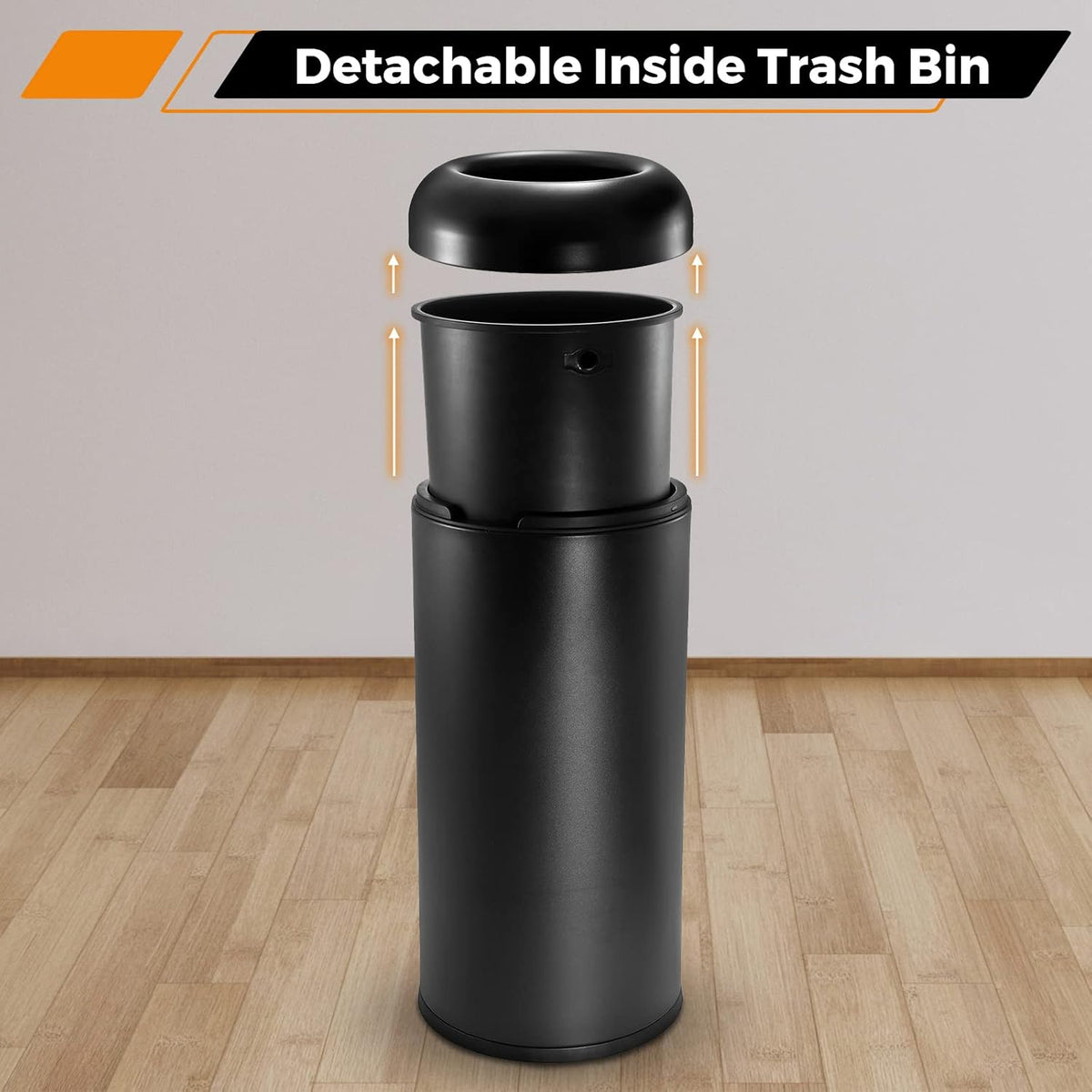 BEAMNOVA Commercial Trash Can 16.5 Gallon Open Top Outdoor Indoor Garbage Enclosure Inner with Lid