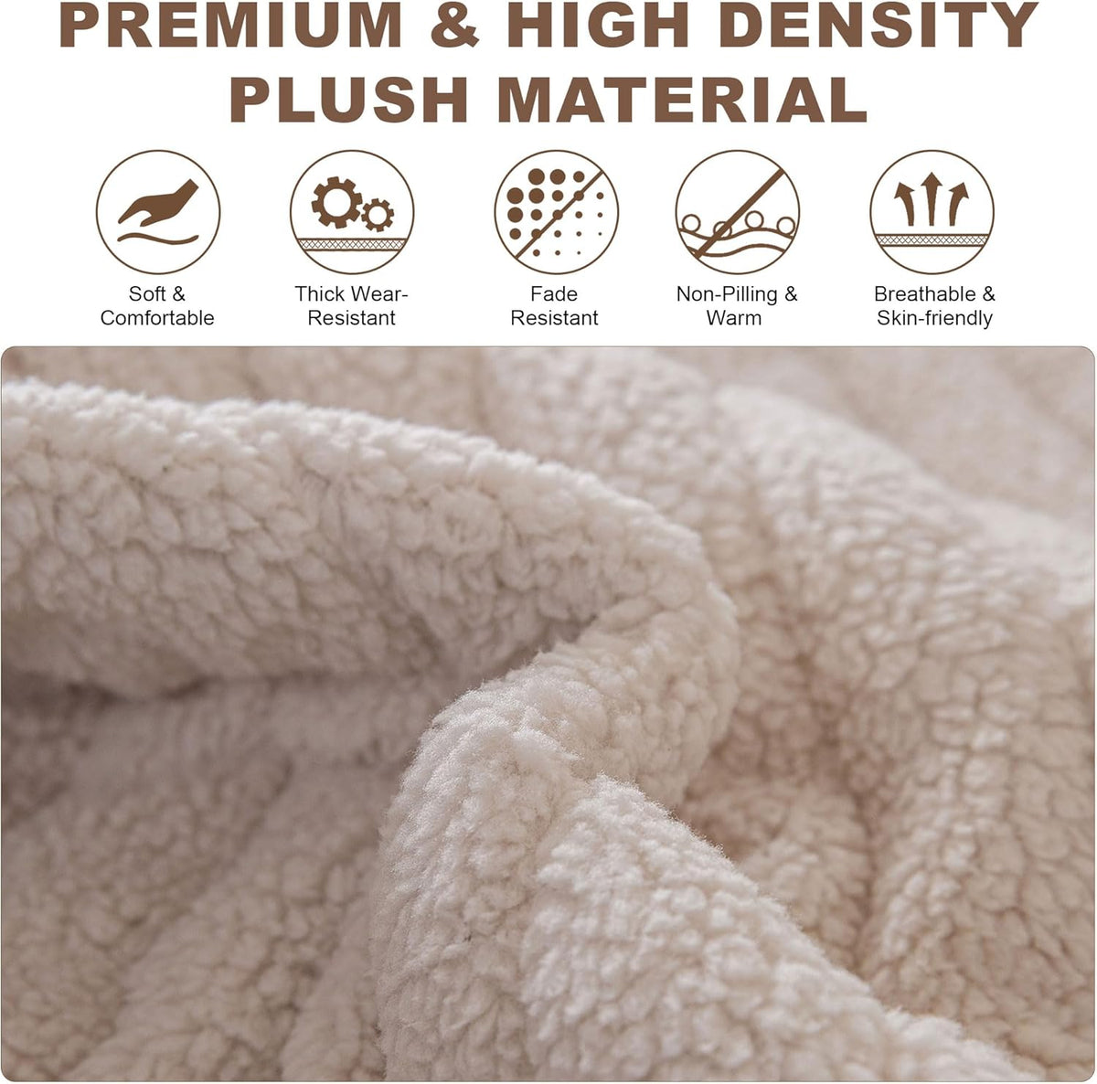OTOB Sofa Covers for 3 Cushion Couch Washable, All Seasons Fuzzy Non Slip Kids & Pet Friendly Dog