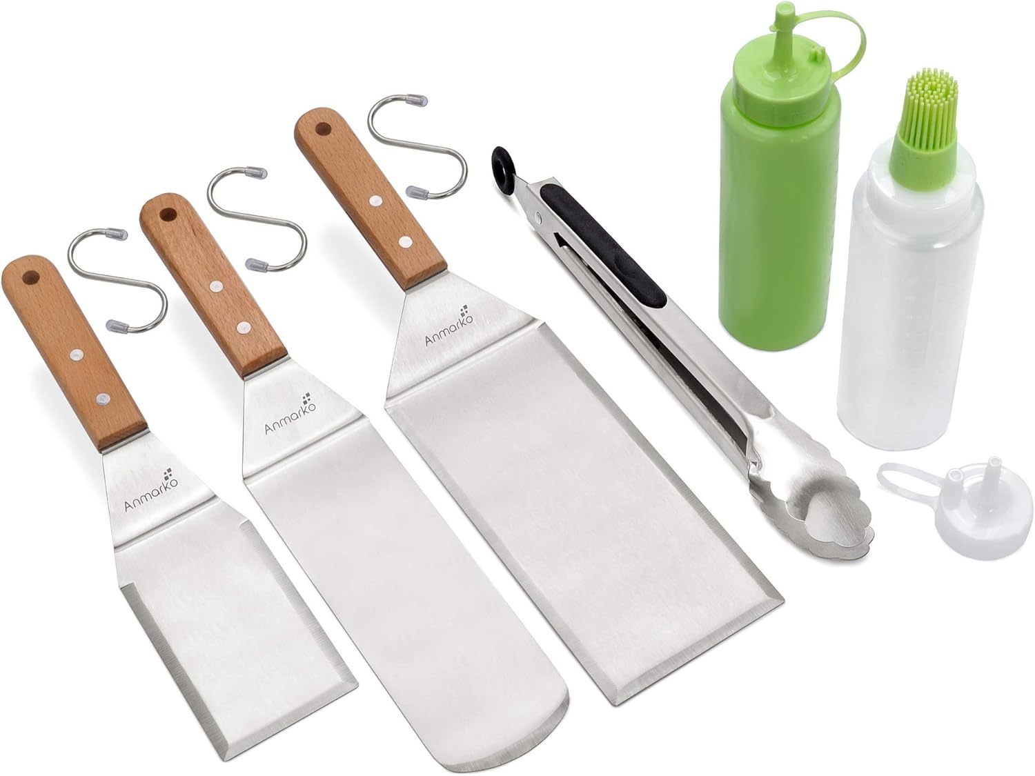 Metal Spatula Set of 6 - Griddle Accessories kit - Grill Flat Spatula Pancake Flipper Hamburger