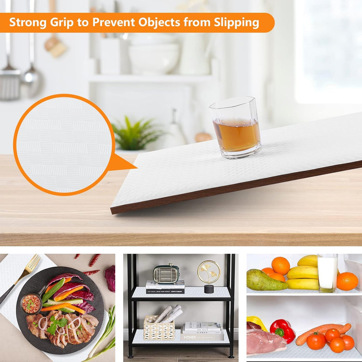 White Shelf Liner Kitchen Cabinet Liners Refrigerator Liners Waterproof & Oil-Proof Kitchen