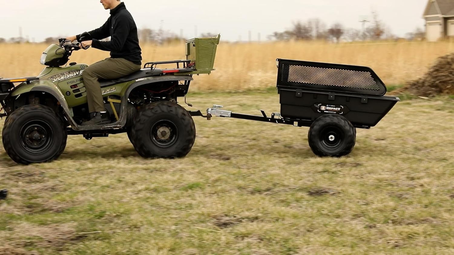 Impact IMPLEMENTS® 1500lb Poly Tub Utility Cargo Trailer for ATV's, UTV's, & Garden Tractors from a