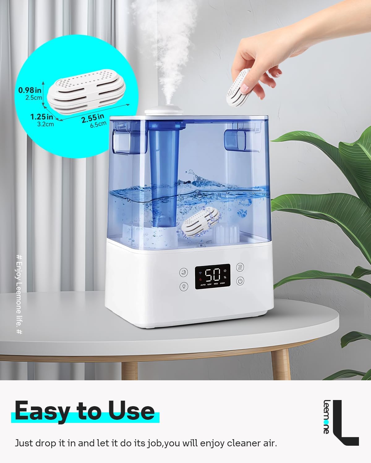 Leemone 4 Pack Humidifier Water Softener Cleaning Demineralization Cartridge Compatible with All