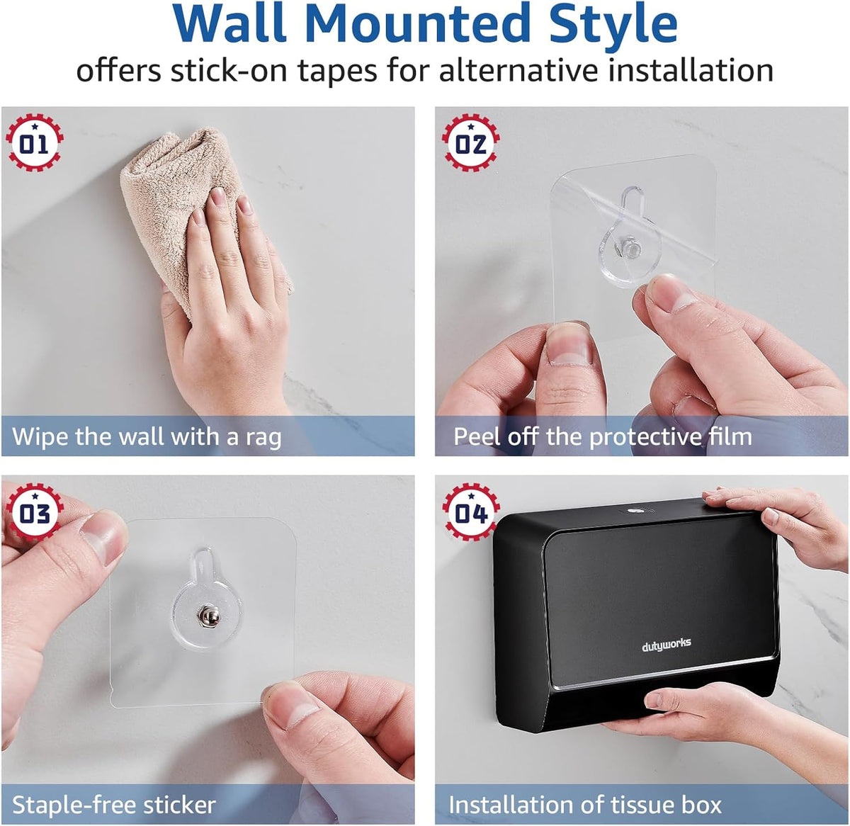 Paper Towel Dispenser Wall Mounted, Multifold Hand Towel Dispenser for Kitchen Bathroom Home