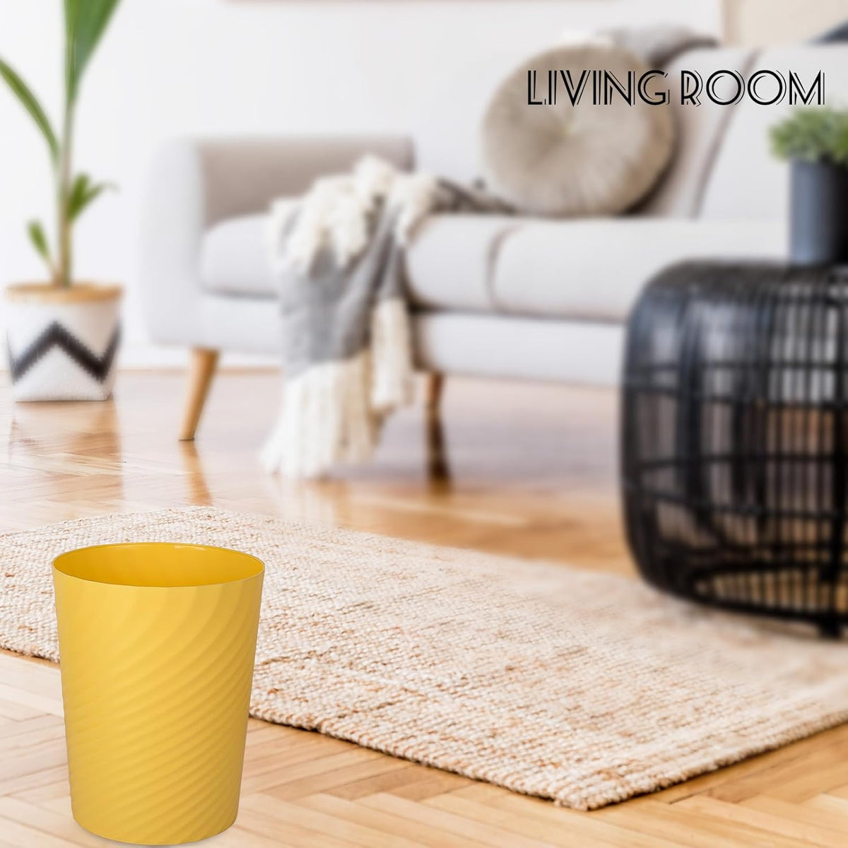 UUJOLY Plastic Small Trash Can Wastebasket, Garbage Container Basket for Bathrooms, Laundry Room