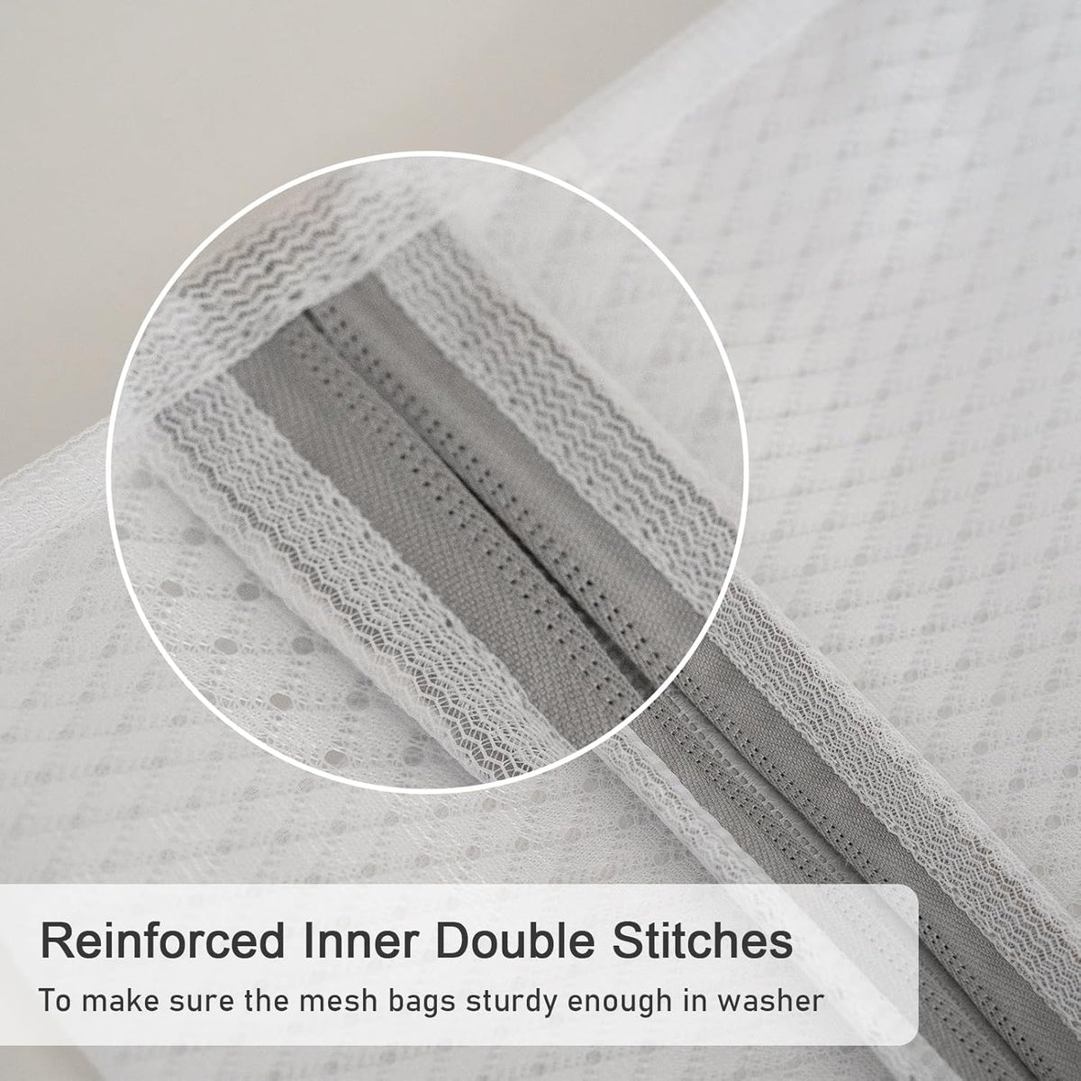 Polecasa 3Pcs 16 x 20 Inches Extra Durable 125g Diamond Mesh Laundry Bags with Sturdy Zipper for