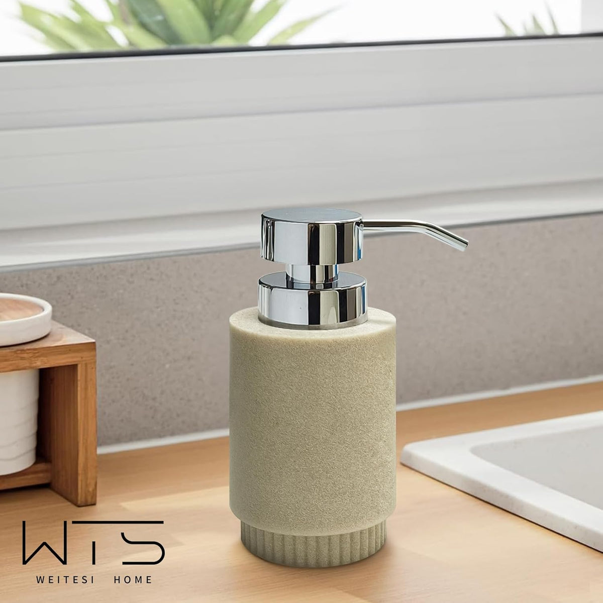 Resin Soap Dispenser for Bathroom, Hand Lotion Liquid Dispenser Easy-to-Press with Reusable Plastic
