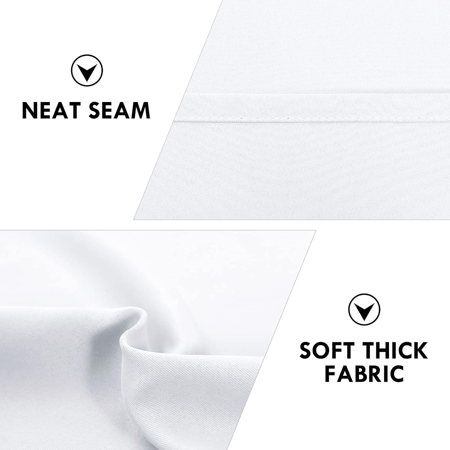 DWCN White Room Darkening Curtains for Bedroom, 60 x 84 inches Long - Energy Saving Privacy Window