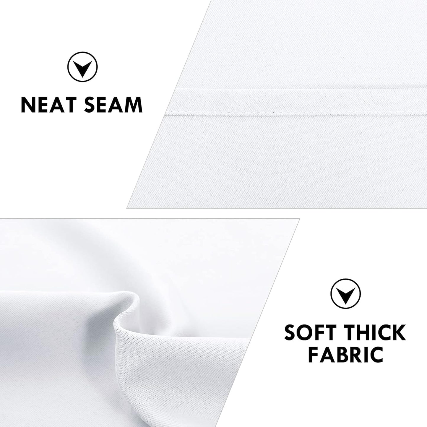 DWCN White Short Room Darkening Curtains for Kitchen/Bedroom, 42 x 36 inches Long - Energy Saving