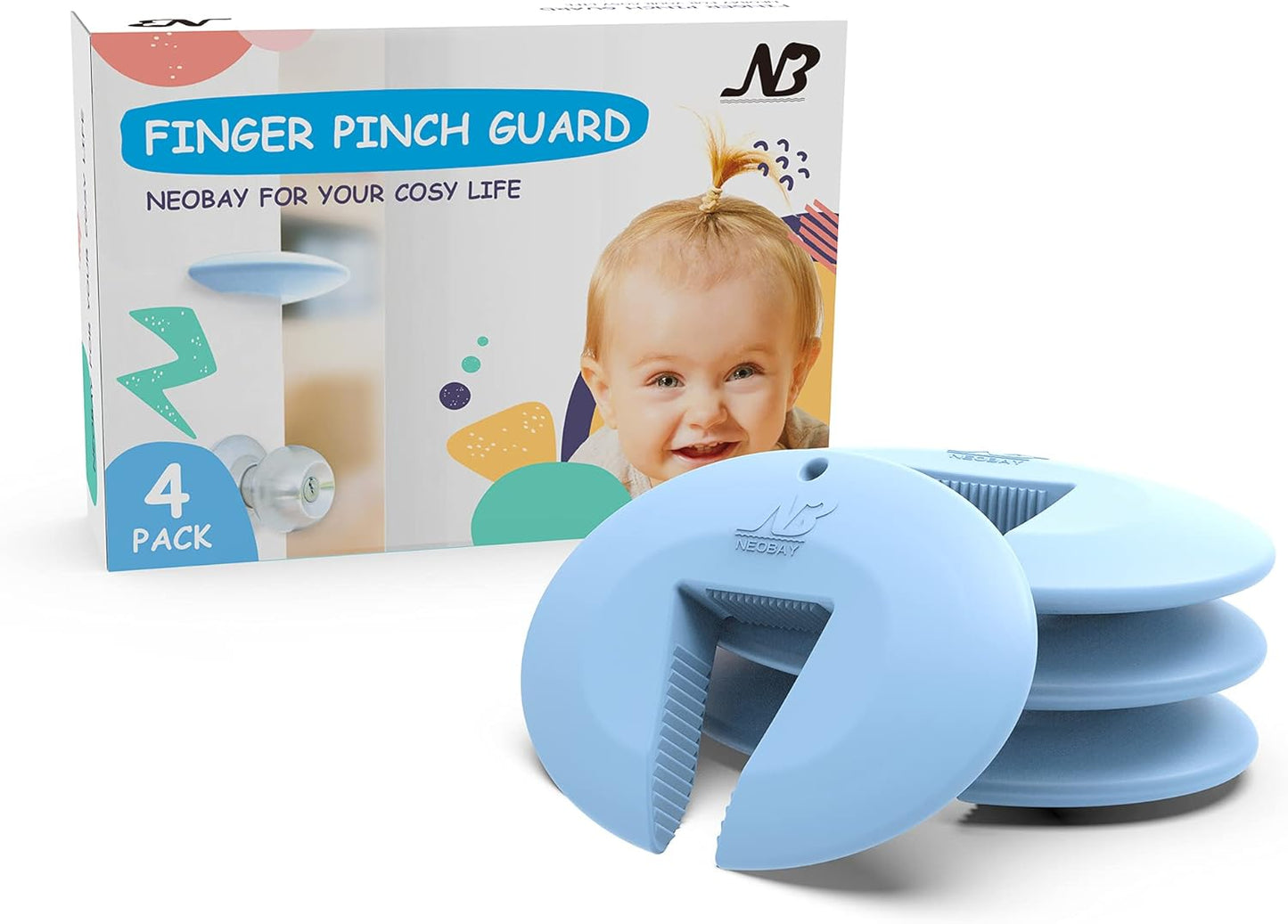 Door Pinch Guard and Door Slam Stopper, Durable Silicone Door Finger Pinch Guard, Prevents Finger