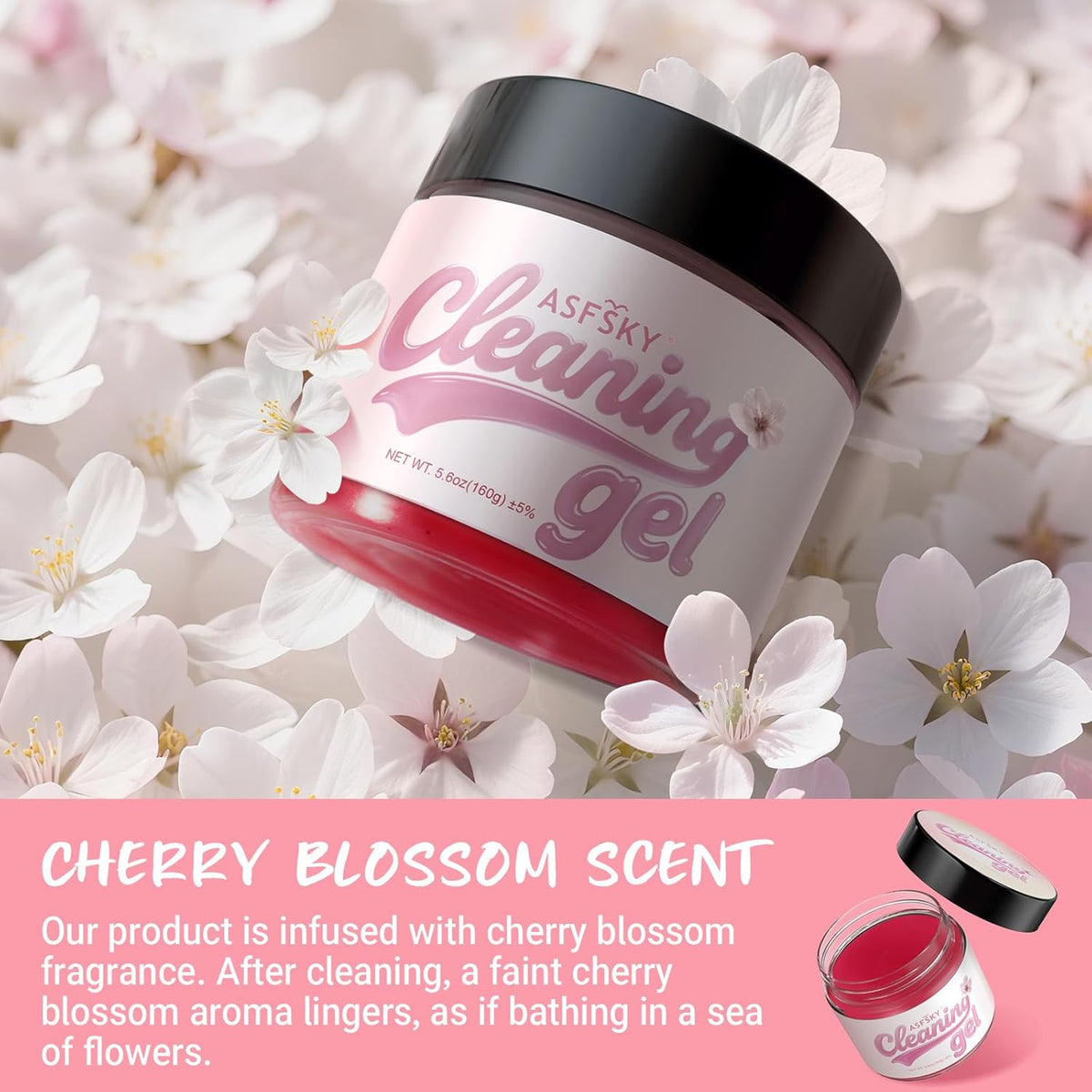 ASFSKY Car Cleaning Gel (Pink,Sakura) Cleaning Putty Universal Dust Cleaning Car Interior Cleaner