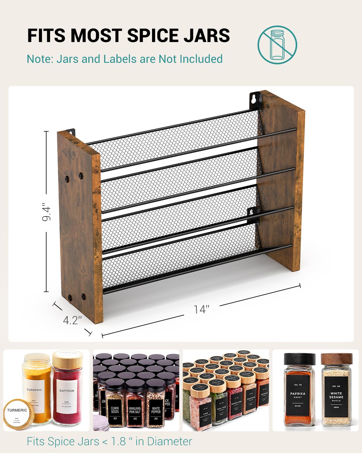 NESAPTO Spice Rack Organizer for Cabinet – view 2