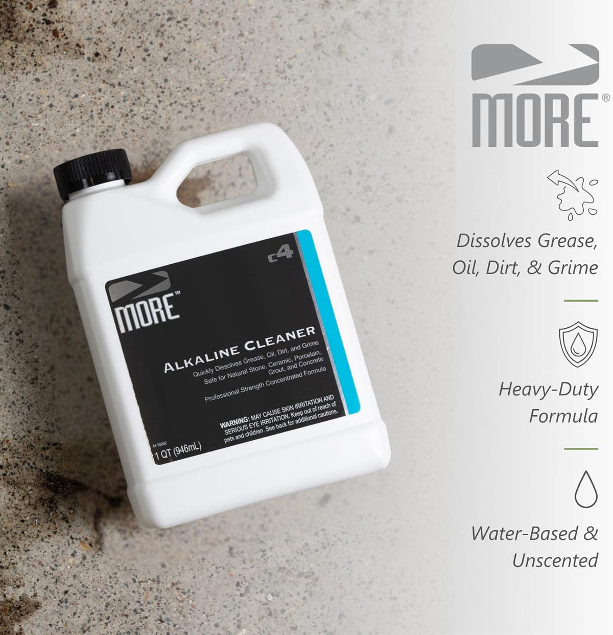 MORE Alkaline Heavy Duty Cleaner & Degreaser for Cleaning, Oil Removing and Restoring Natural