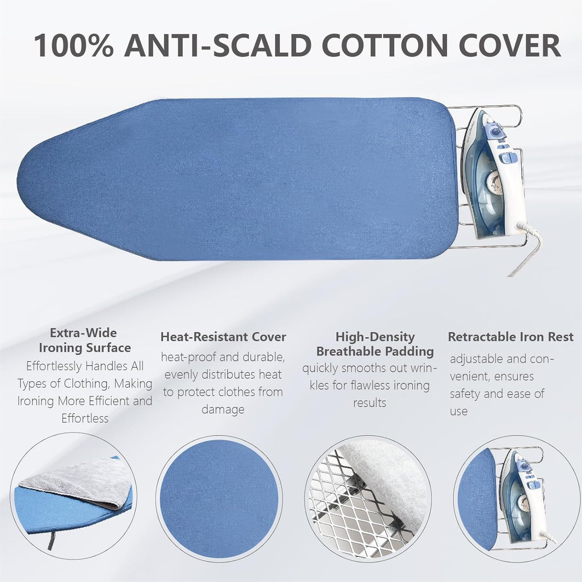 Metal Foldable Tabletop Ironing Board with Iron Rest, Portable Ironing Board Small with Heat
