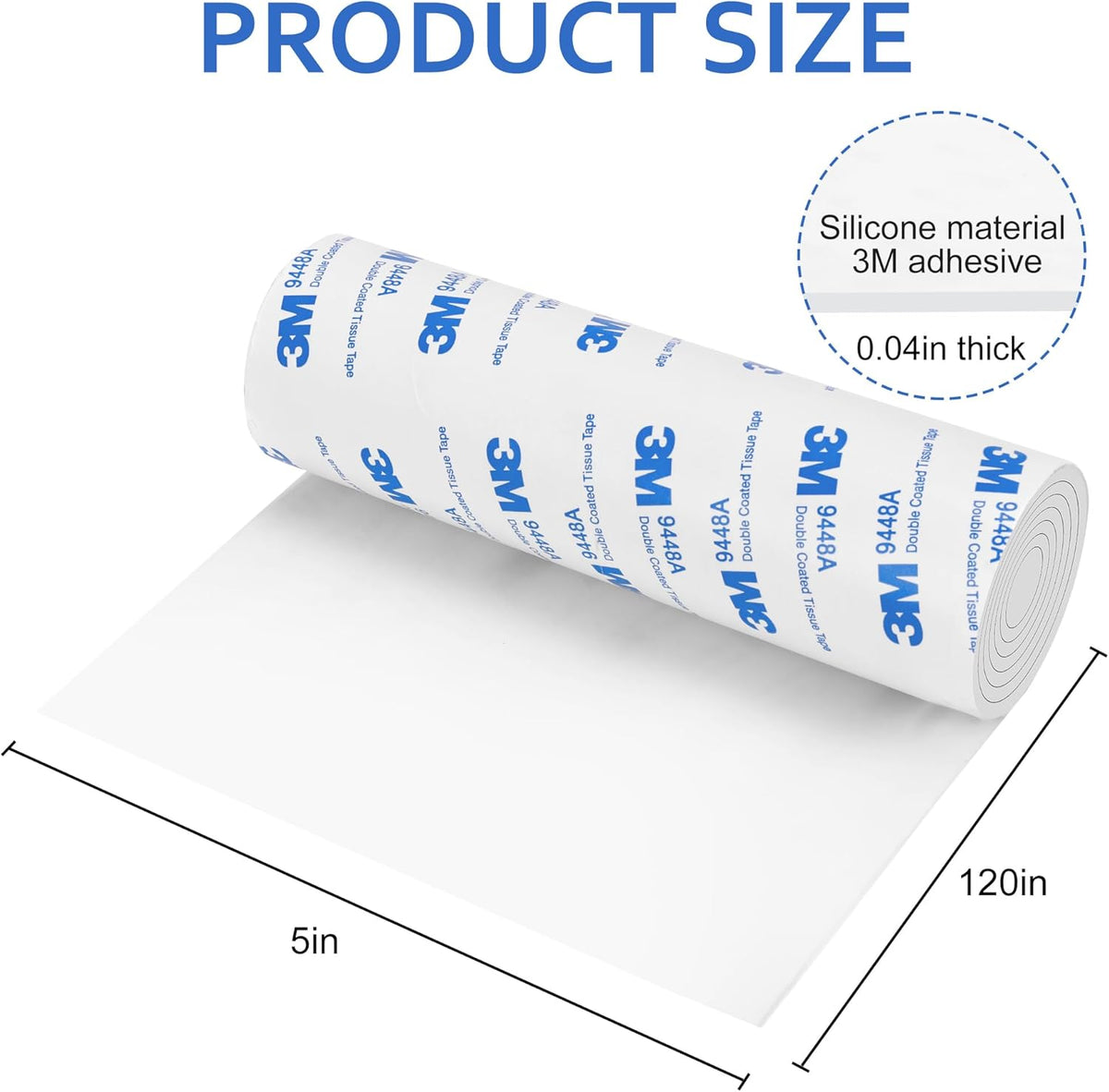 Silicone Furniture Pads, 5" x 120" Non Slip Furniture Pads Anti Skid Pads Non Slip Self Adhesive