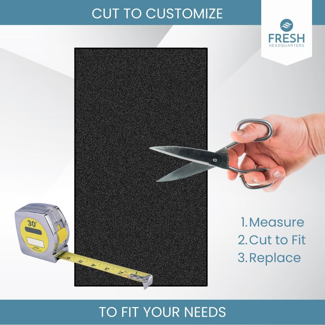 2-Pack Activated Carbon Charcoal Microwave Hood Filters - 18" x 15" Cut To Fit Kitchen Air Filter