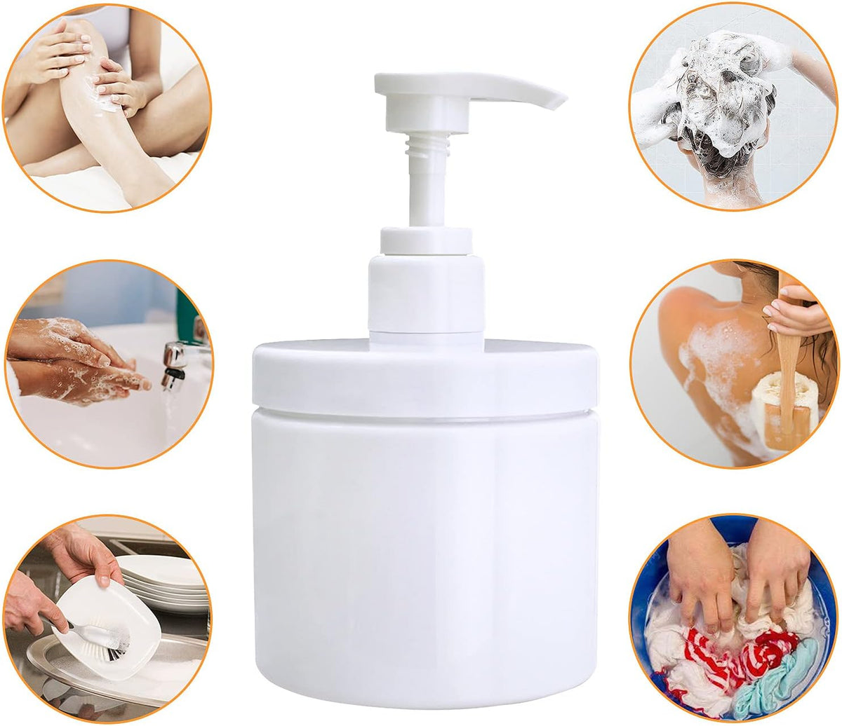 Cosywell Pump Bottle Dispenser Plastic Pump Bottles Refillable Bottles Wide Mouth Jar Style Empty