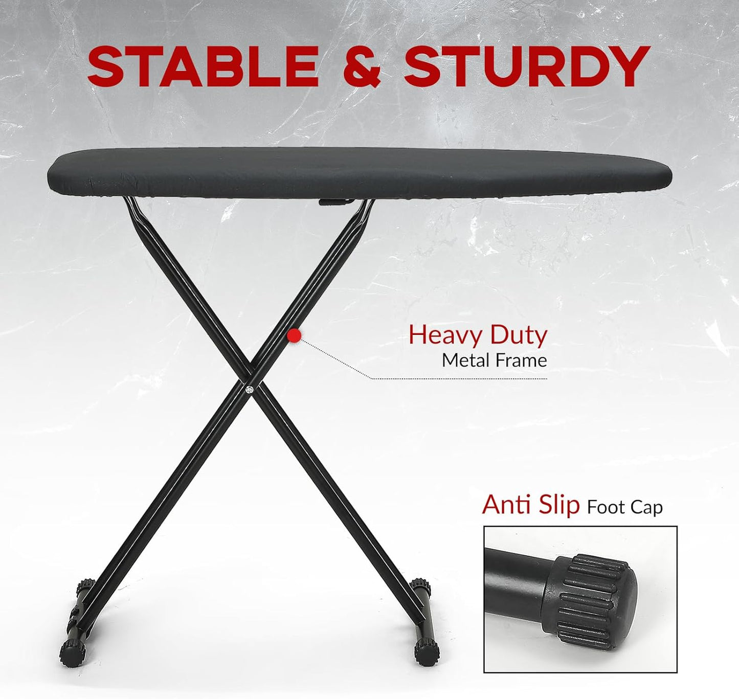 Ironing Board Full Size 53x13, RAINHOL Heavy Duty Iron Board with Thick Padded Cover, Height