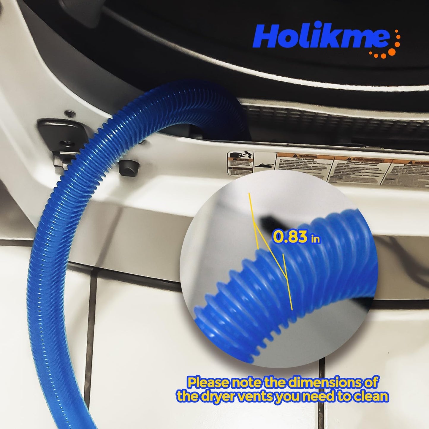 Holikme 2 Pieces Dryer Vent Cleaner Kit, Dryer Lint Vacuum Attachment and Flexible Dryer Lint
