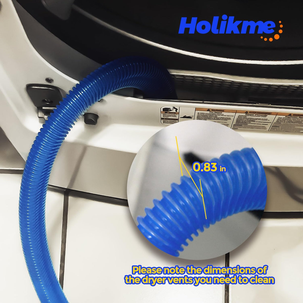 Holikme 2 Pieces Dryer Vent Cleaner Kit, Dryer Lint Vacuum Attachment and Flexible Dryer Lint