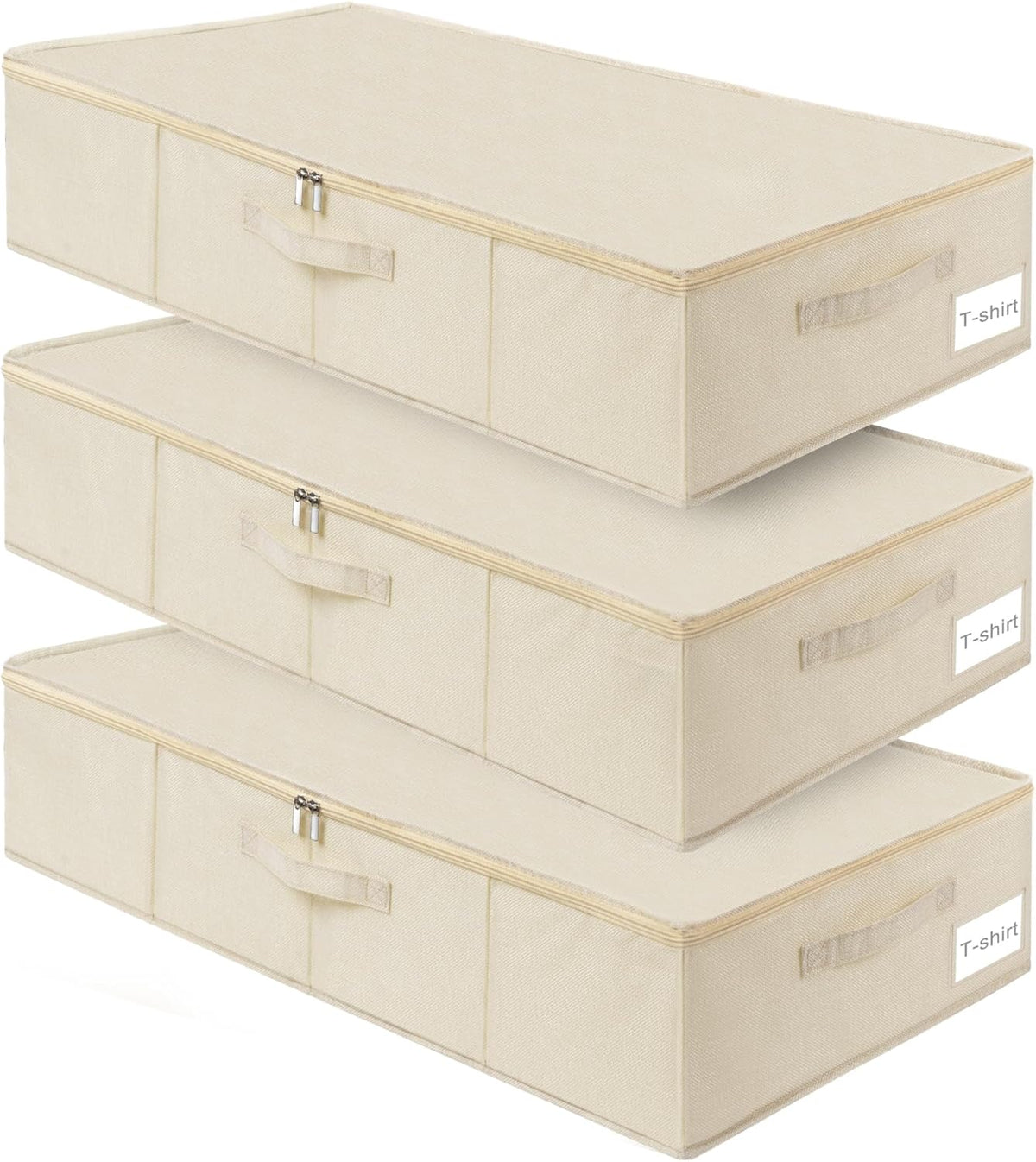 punemi Underbed Storage, 3 Pack Clothing Storage Bags W/Sturdy Handles, Large Capacity Underbed