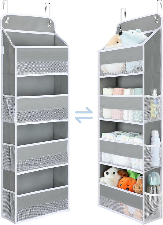 Yecaye 1 Pack Over the Door Organizer, 35.2lbs Load Toy Stuffed Animal Storage, Swing-proof Hanging