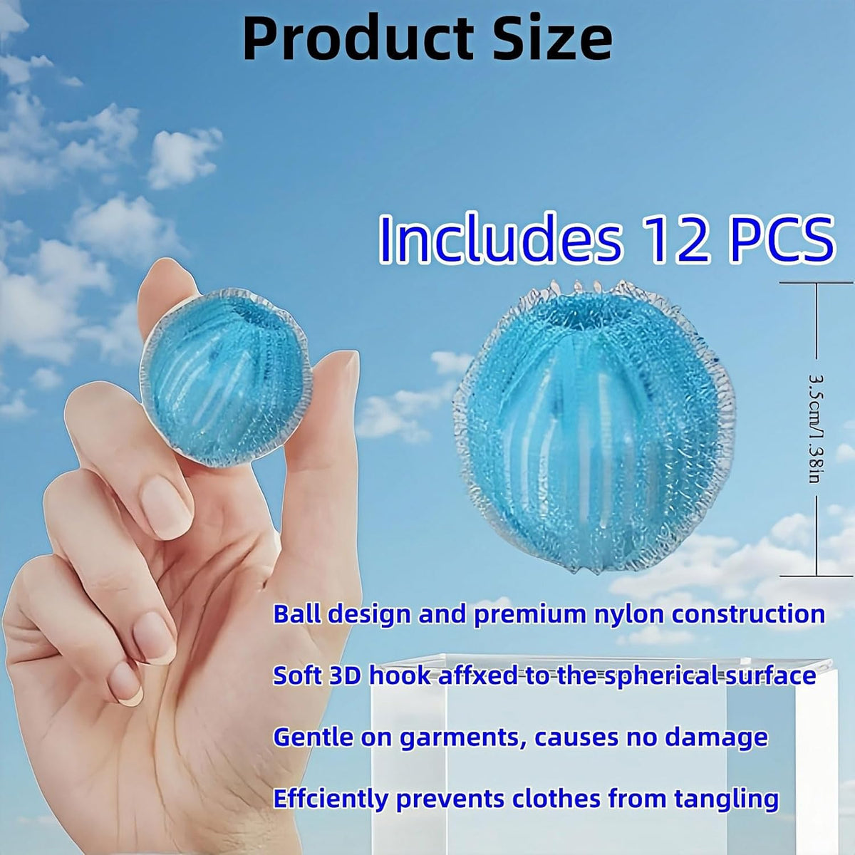 12 PCS Pet Hair Remover for Laundry & Dryer, Reusable Laundry Lint Catcher, Dog Hair Remover Tool