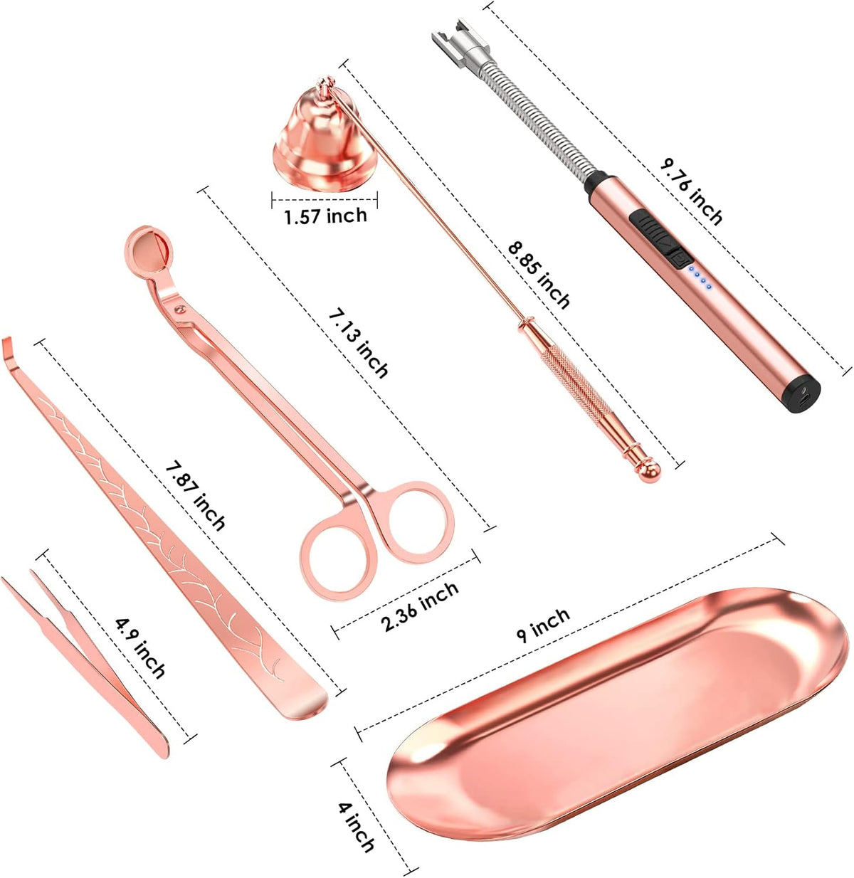 6 in 1 Candle Accessory Set,Candle Wick Trimmer Cutter,Candle Wick Dipper,Candle Wick Snuffer
