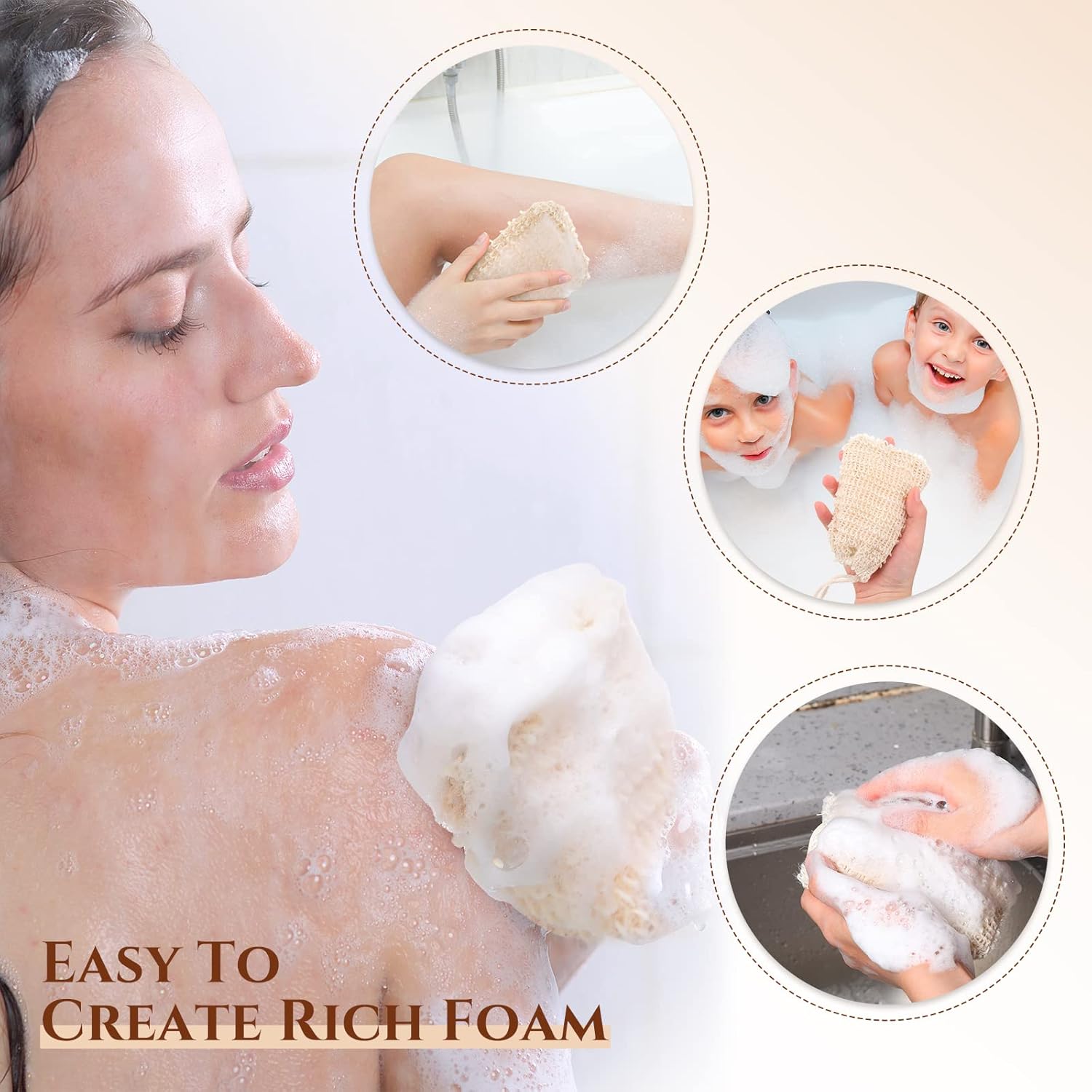 Rtteri 200 Pcs Soap Exfoliating Bag, Natural Sisal Soap Pouch Saver Body Shower Bar Mesh Body Net