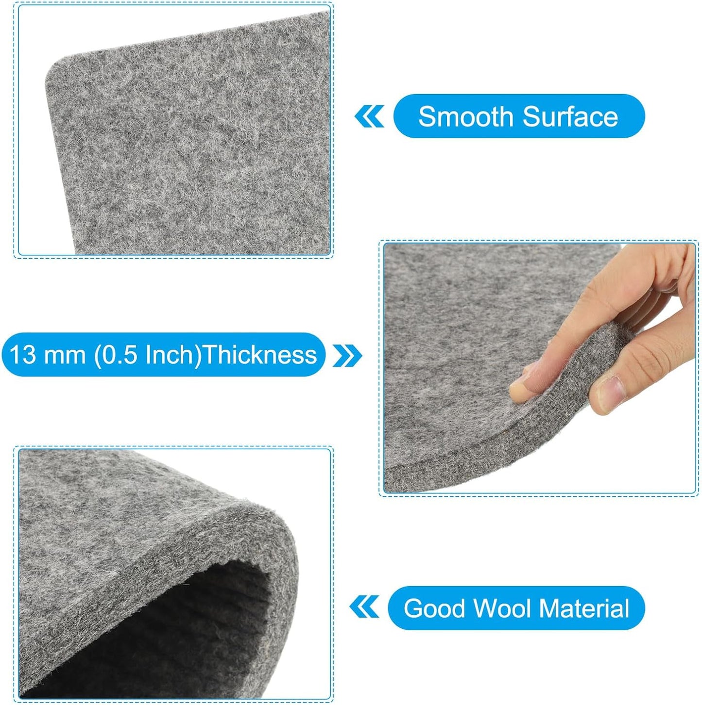 PATIKIL Wool Pressing Mat, 8.5" x 8.5" Wool Ironing Pad Blanket 0.5" Thickened Heat Resistant