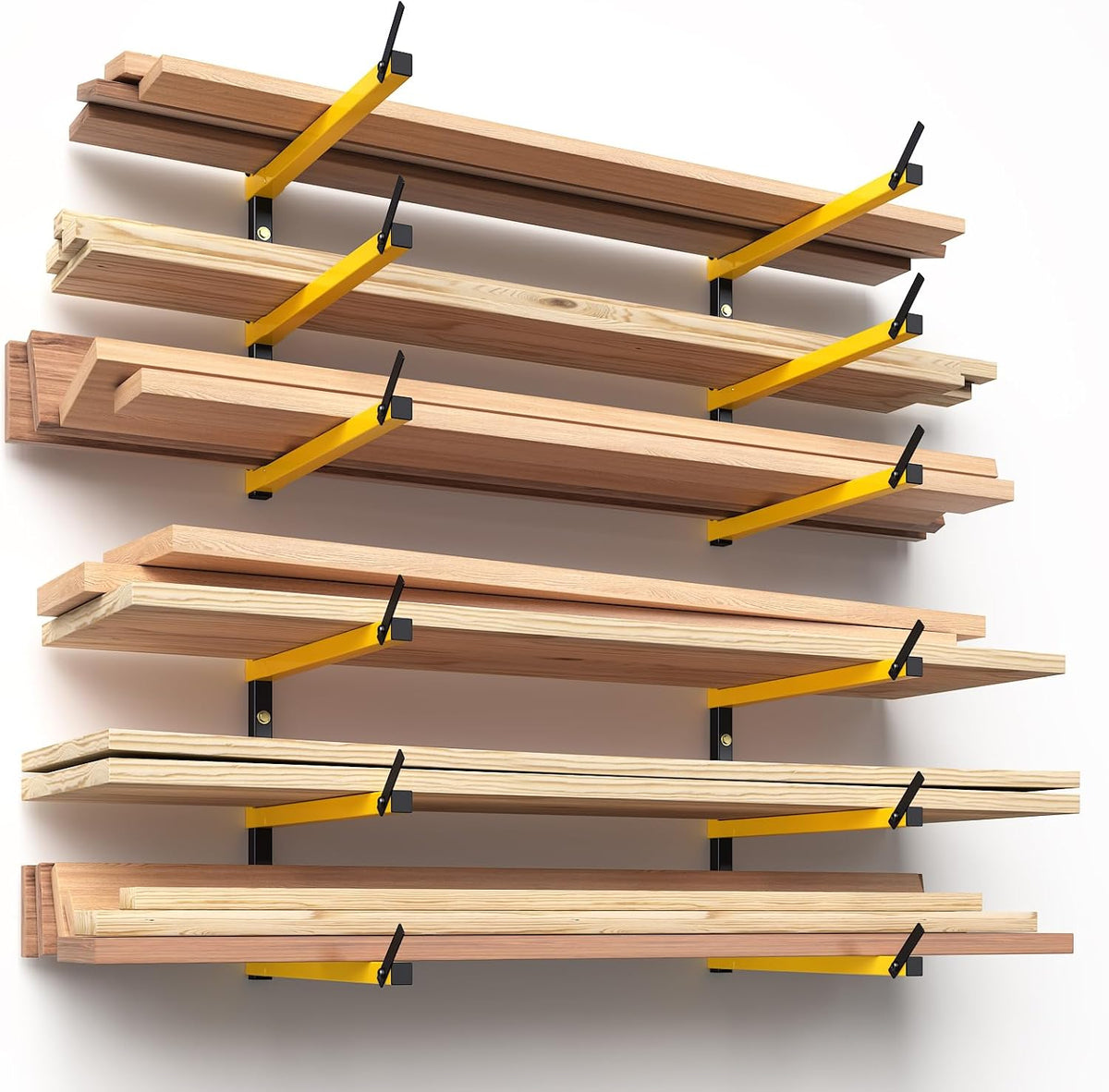 GREENER Lumber Storage Rack Folding Wood Storage Racks Wall-Mounted Metal Racks for Storage with