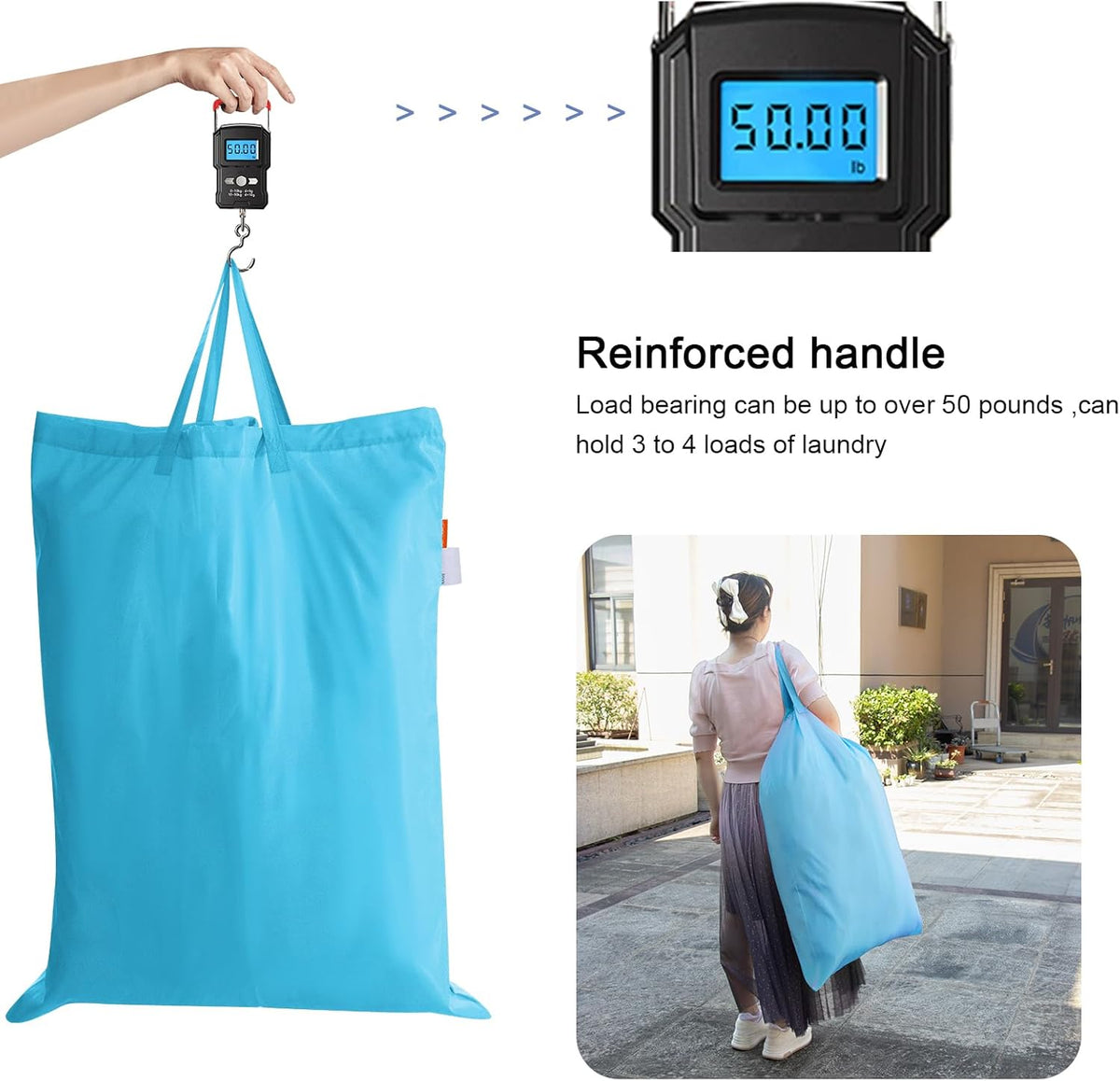 Polecasa Heavy Duty Large Laundry Bag with 130gsm Tear Resistant Fabric and Handles, Easy to Carry