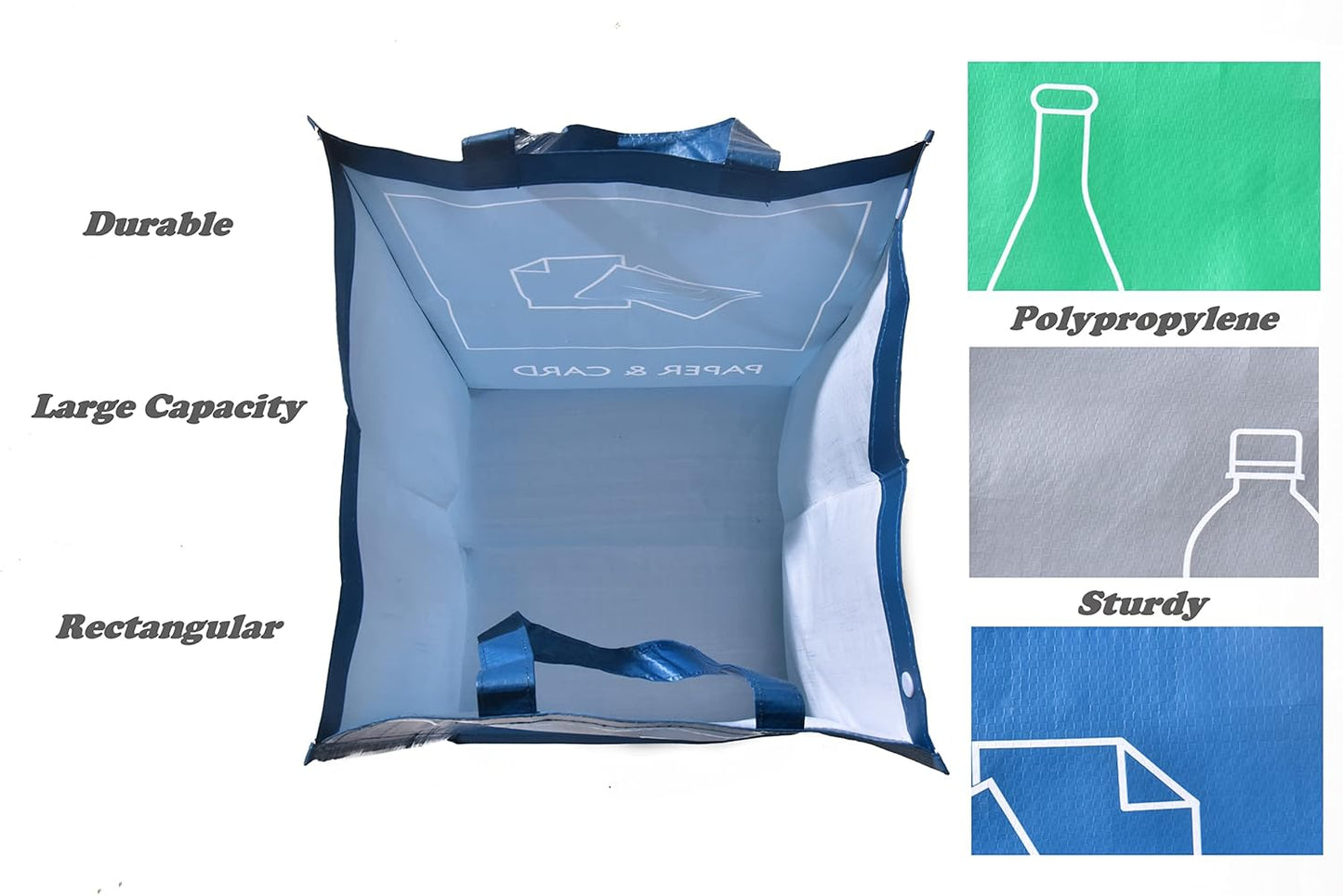 YOUNG DA Reusable Recycle Bags, 3-Piece Separate Recycling Bin Set for Home, Kitchen, and Office