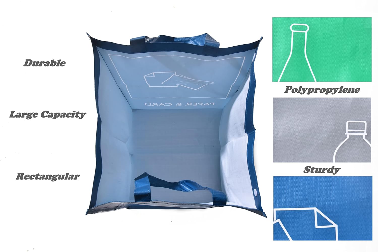 YOUNG DA Reusable Recycle Bags, 3-Piece Separate Recycling Bin Set for Home, Kitchen, and Office