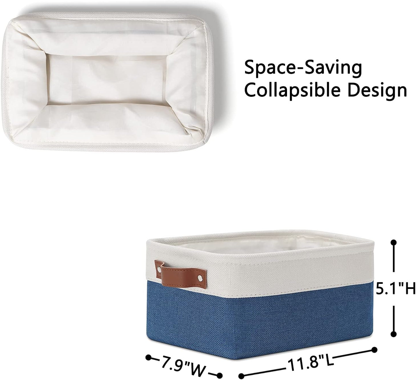DULLEMELO Set of 6 Small Baskets for Organizing, Small Fabric Storage Bins for Toys Storage
