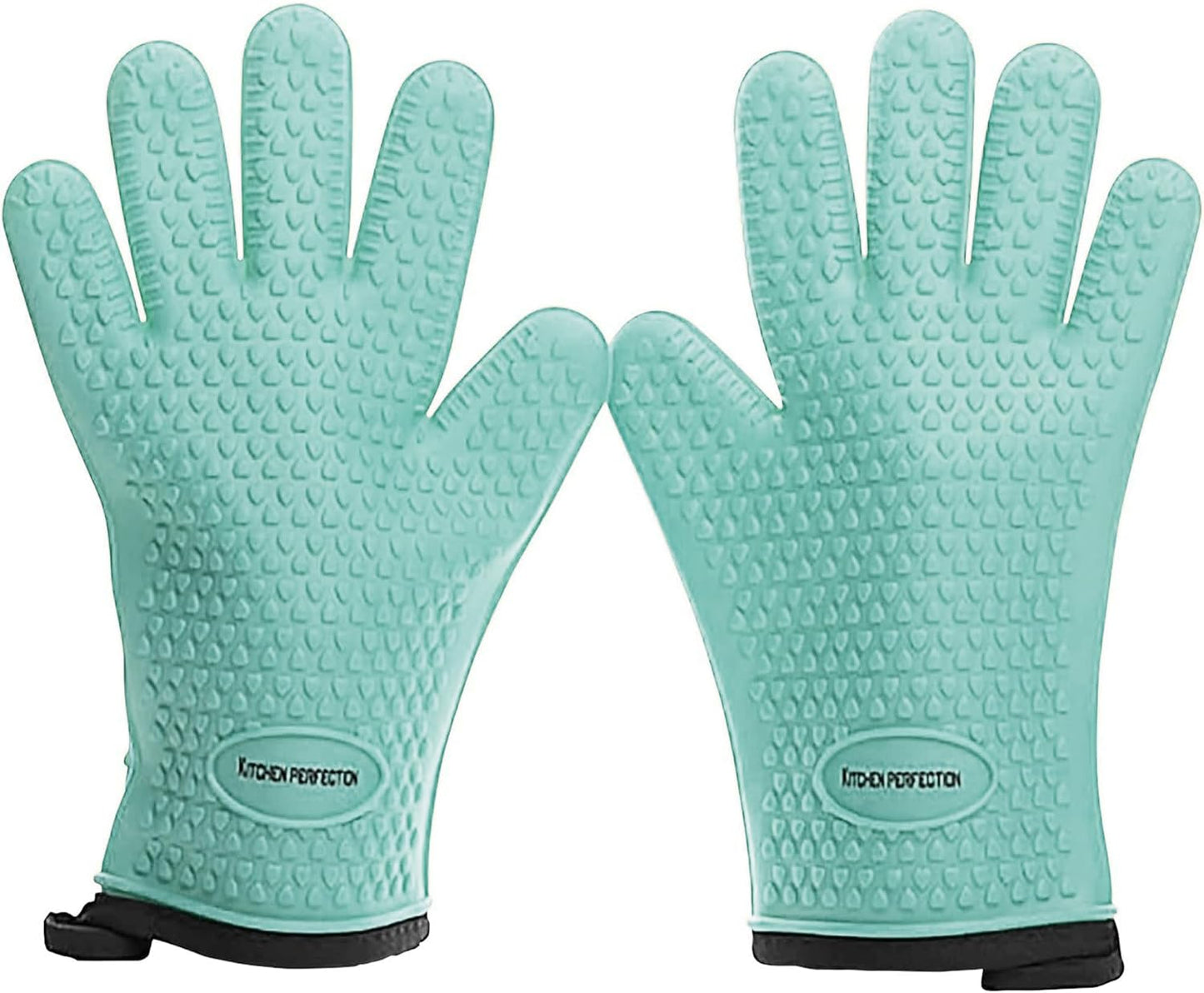 KITCHEN PERFECTION Silicone Smoker Oven Gloves -Extreme Heat Resistant BBQ Gloves -Handle Hot Food