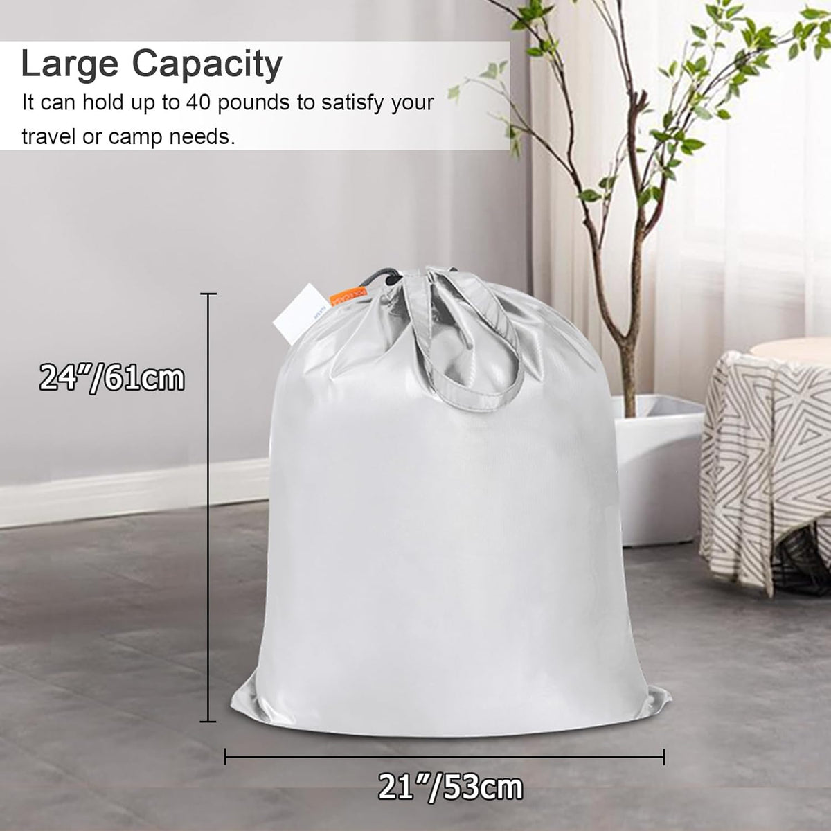 Polecasa Small Heavy Duty Laundry Bag with drawstring closure and Reinforced Handles, Easy to Carry