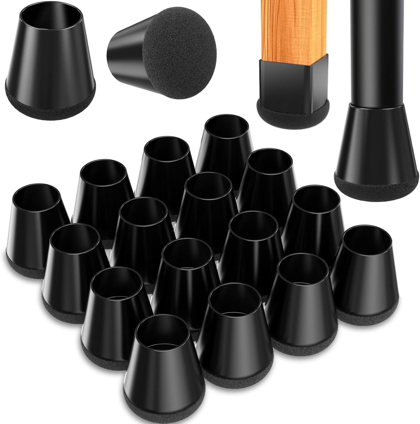 Chair Leg Floor Protectors Extra Small 16 Pcs,Silicone Chair Leg Protectors for Hardwood