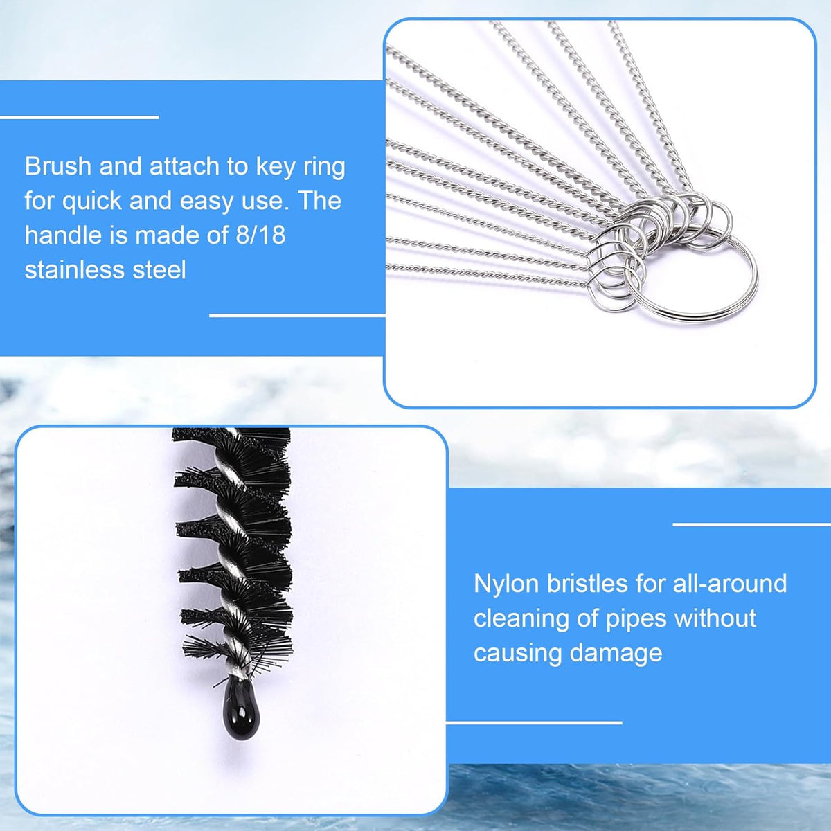 16pcs Long Tube Cleaner Set, Extra Long Hose Cleaning Brush, Pipe Cleaning Brush, Cleaning Brush