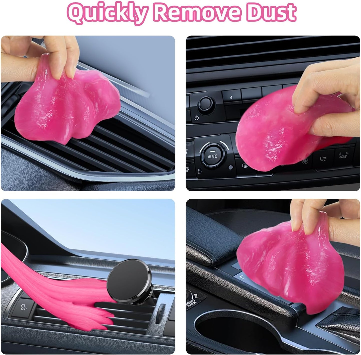 8PCS Car Interior Detailing Kit, Dash Duster for Car Interior Detail Brush with Car Cleaning Gel