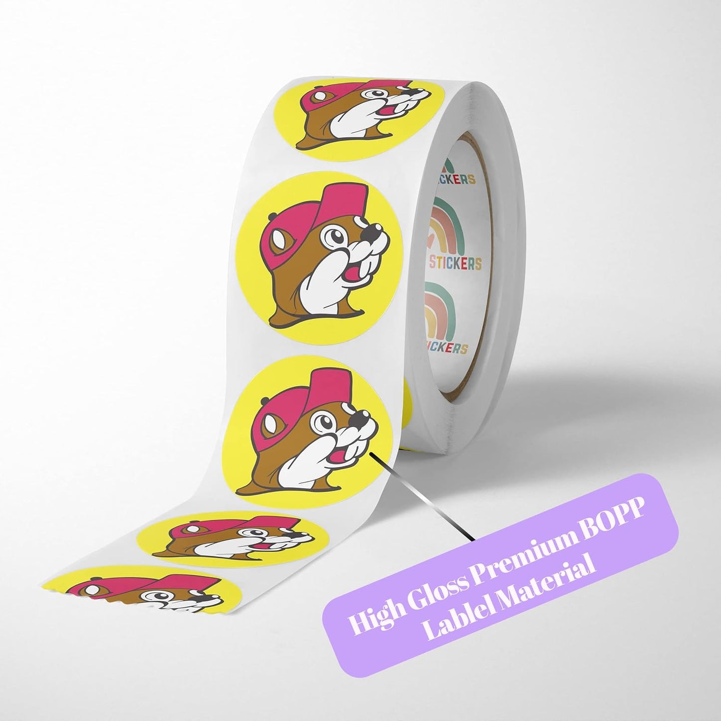 150 Custom Circle/Square BOPP Roll Labels- Personalized Stickers for Business Logo, Party, Wedding