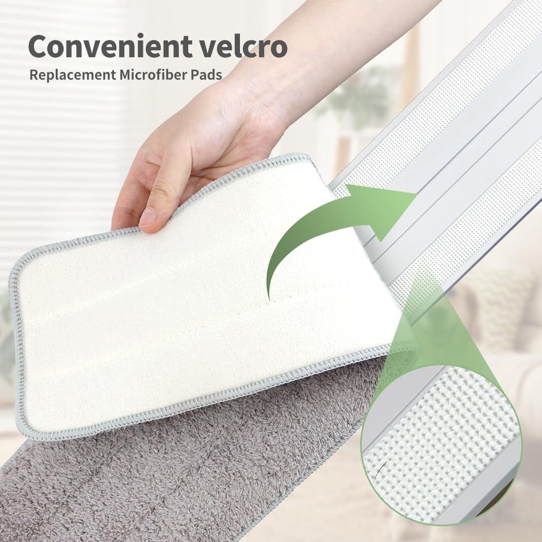 CQT Commercial Flat Microfiber Floor Mop Cleaning System 18" Inch Wet Dry and Dust Hardwood with 4